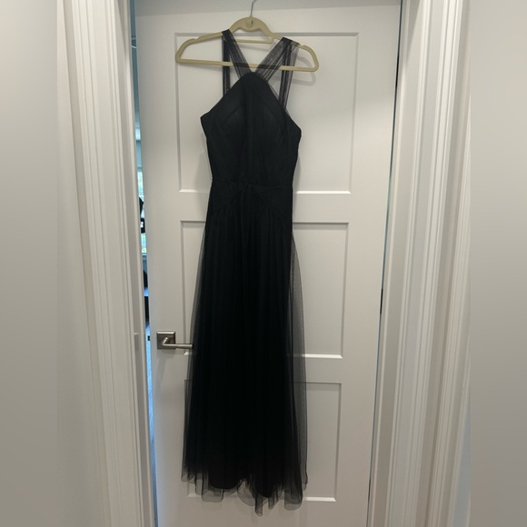 Hayley Paige Occasions Style 5765 black tulle dress size 0 - Picture 2 of 4